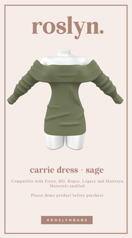 Second Life Marketplace - roslyn. carrie dress. sage [unpack]